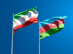 Iran and Azerbaijan flags