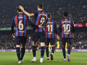برشلونة يواصل حصد النقاط (المصدر: أ ف ب)