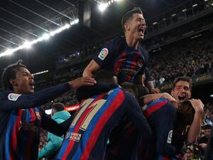 برشلونة يقلب تأخره إلى انتصار مهم على حساب ريال مدريد (المصدر: أ ف ب)