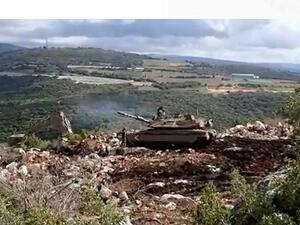 تفجير دبابة اسرائيلية على الحدود مع لبنان