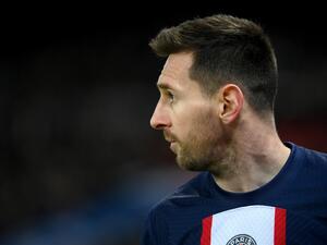 Paris Saint-Germain's Argentine forward Lionel Messi looks on during the French L1 football match between Paris Saint-Germain (PSG) and FC Nantes at The Parc des Princes Stadium in Paris on March 4, 2023. (Photo by FRANCK FIFE / AFP)