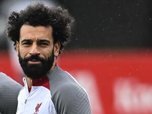 Liverpool's Egyptian striker Mohamed Salah takes part in a training session at Liverpool training ground in Liverpool, northwest England, on March 14, 2023, on the eve of their UEFA Champions League round of 16 last second-leg football match against Real Madrid. (Photo by Paul ELLIS / AFP)