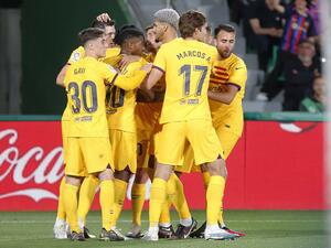 برشلونة يقترب من لقب الليغا (المصدر: أ ف ب)
