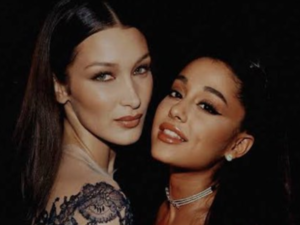 Bella Hadid re-shares Ariana Grande's viral video