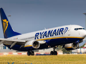 Ryanair plane catches fire during landing