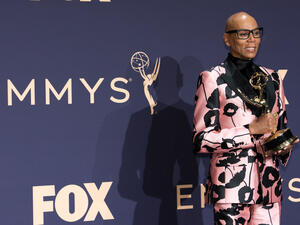 LOS ANGELES, CA / US - SEPTEMBER 22, 2019: RuPaul with the award for Outstanding Competition Program in the press room during the 71st Emmy Awards at Microsoft Theater