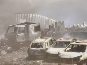 جانب من الحادث المروع الكبير 