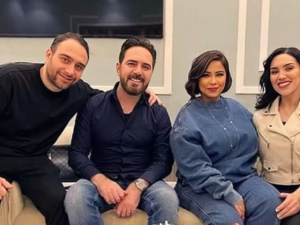 Wael Jassar pictured with Sherine and Hossam