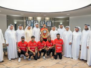 مطر الطاير يستقبل بطل دوري أدنوك للمحترفين ويحتفي بإنجاز الفرسان