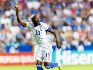 Belgium's forward Romelu Lukaku reacts during the UEFA Euro 2024 group F qualification football match between Estonia and Belgium in Tallinn on June 20, 2023. (Photo by Raul MEE / AFP)