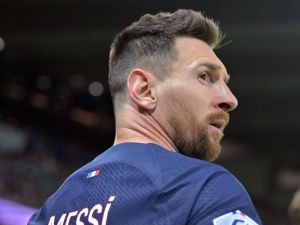 Paris Saint-Germain's Argentine forward Lionel Messi is seen during the French L1 football match between Paris Saint-Germain (PSG) and Clermont Foot 63 at the Parc des Princes Stadium in Paris on June 3, 2023. (Photo by Alain JOCARD / AFP)