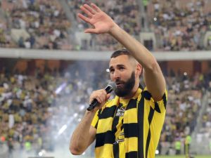 الاتحاد دون كريم بنزيمة (Photo by AFP)
