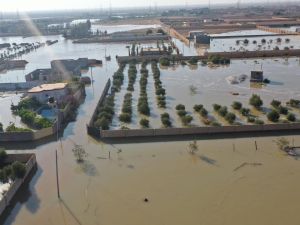 مدينة أجدابيا تغرق بمياه النهر الصناعي