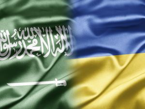 Saudi and Ukrainian flag