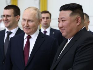 Russia's President Vladimir Putin and North Korea's leader Kim Jong Un