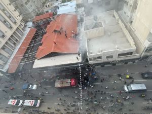  الحريق اندلع في مطعم التايلندي الذي يعد اكبر واشهر مطاعم غزة