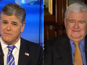 Hannity and Gingrich criticized for their responses to Maine shooting. (Twitter)