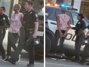 Comedian and actor Tiffany haddish being arrested for DUI in Beverly Hills after falling asleep behind the wheel. (TMZ/ Twitter)