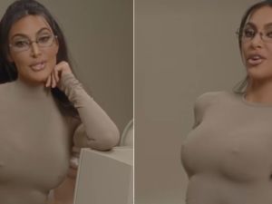 Kim Kardashian's 'push up bra' with fake nipples built in sold out online. (Skims)