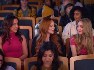 Lacey Chabert, Lindsay Lohan and Amanda Seyfried appear in a Walmart ad. (Lindsay Lohan/ YouTube)