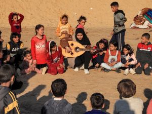 (Photo by SAID KHATIB / AFP)  Ruaa Hassuna