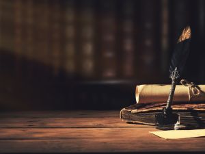 papers on wooden desk