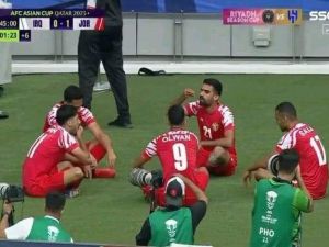 احتفال اردني بالهدف الاول 
