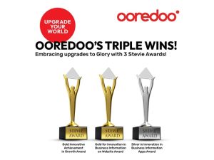 Ooredoo تحصد ثلاث جوائز ستيفي الشرق الأوسط وشمال أفريقيا في الابتكار والتميّز الرقمي 