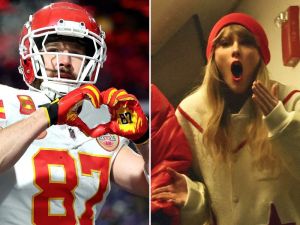 Travis Kelce proves he’s the king of Taylor Swift’s heart. (Al Bello/Getty Images)
