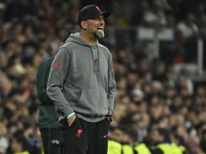 Liverpool's German coach Jurgen Klopp reacts during the UEFA Champions League last 16 second leg football match between Real Madrid CF and Liverpool FC at the Santiago Bernabeu stadium in Madrid on March 15, 2023. (Photo by JAVIER SORIANO / AFP)