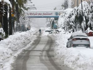 ثلوج في العاصمة الأردنية عمان