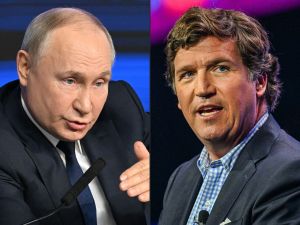 Russian President Vladimir Putin and Tucker Carlson