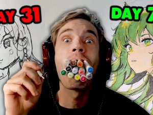 PewDiePie’s drawing journey progress: From Bob Ross to masterpieces. (YouTube)