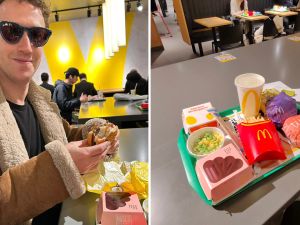 Mark Zuckerberg at McDonald's Japan. (Facebook)