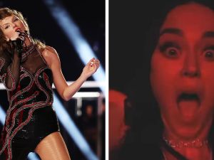 Katy Perry dances to ‘Bad Blood’ as she watches Taylor Swift ‘shine’ at Eras Tour concert in Sydney. (X)