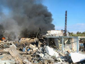 مبنى مدمر في الجنوب اللبناني جراء القصف الإسرائيلي