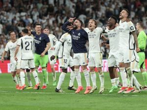 ريال مدريد يقترب من الفوز باللقب (Photo by Thomas COEX / AFP)