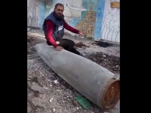 صاروخ اسرائيلي لم ينفجر في غزة 