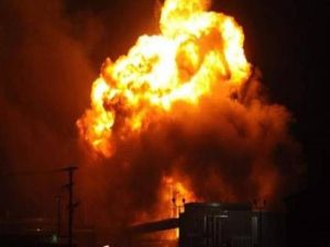 صورة متداولة على مواقع التواصل الاجتماعي للانفجار في إيران