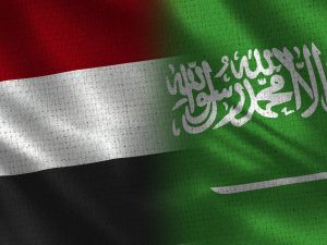 Yemeni and Saudi flags