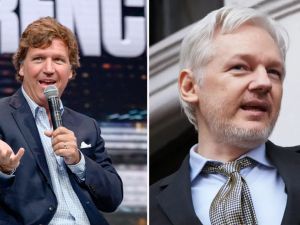 Tucker Carlson and Julian Assange