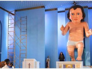 Giant baby Jesus statue in Mexico