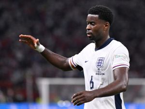 England's defender #06 Marc Guehi reacts during the UEFA Euro 2024 final football match between Spain and England at the Olympiastadion in Berlin on July 14, 2024. (Photo by Kirill KUDRYAVTSEV / AFP) England's defender #06 Marc Guehi reacts during the UEFA Euro 2024 final football match between Spain and England at the Olympiastadion in Berlin on July 14, 2024. (Photo by Kirill KUDRYAVTSEV / AFP)