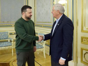 Ukraine's President Volodymyr Zelensky and senator Lindsey Graham