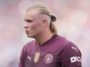 Erling Haaland #9 of Manchester City plays in a pre-season match against Chelsea at Ohio Stadium on August 03, 2024 in Columbus, Ohio. Jeff Dean/Getty Images/AFP (Photo by Jeff Dean / GETTY IMAGES NORTH AMERICA / Getty Images via AFP)