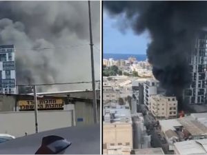 A massive fire broke out in Tel Aviv