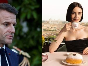 Emmanuel Macron Lily Collins
