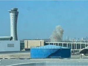 سقوط صاروخ داخل مطار بن غوريون