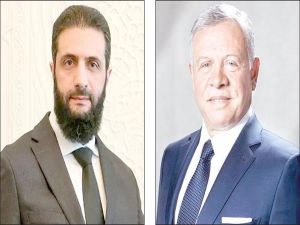 ملك الأردن يستقبل الشرع عند وصوله إلى عمّان