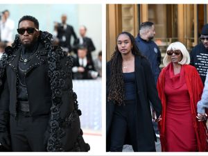 Sean Combs / Sean 'Diddy' Combs's children Chance Combs (L) and Christian Combs (R) and his mother Janice Combs